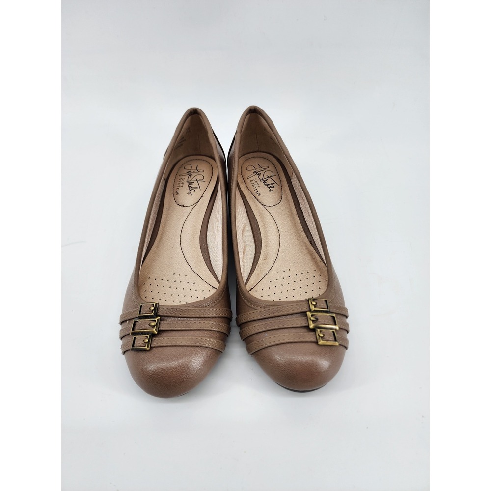 LifeStride Farrow Womens Brown Wedge Heels Size 6.5M Faux Leather Buckle Accent - Picture 6 of 10